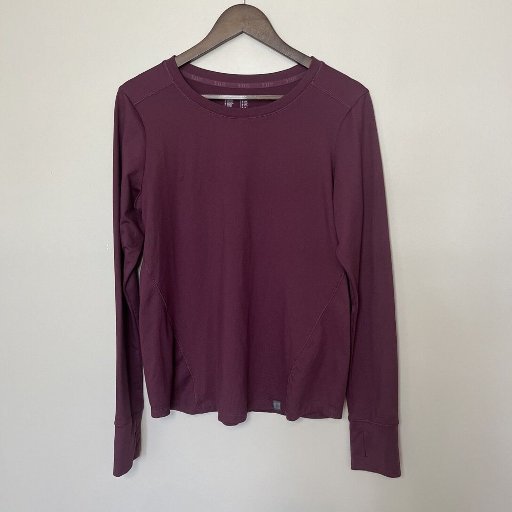 5.11 Tactical Women's Yelena Crew Long Sleeve Layering Soft Warm Maroon‎ Large